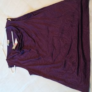 Tahari NWT XL deep purple sleeveless top